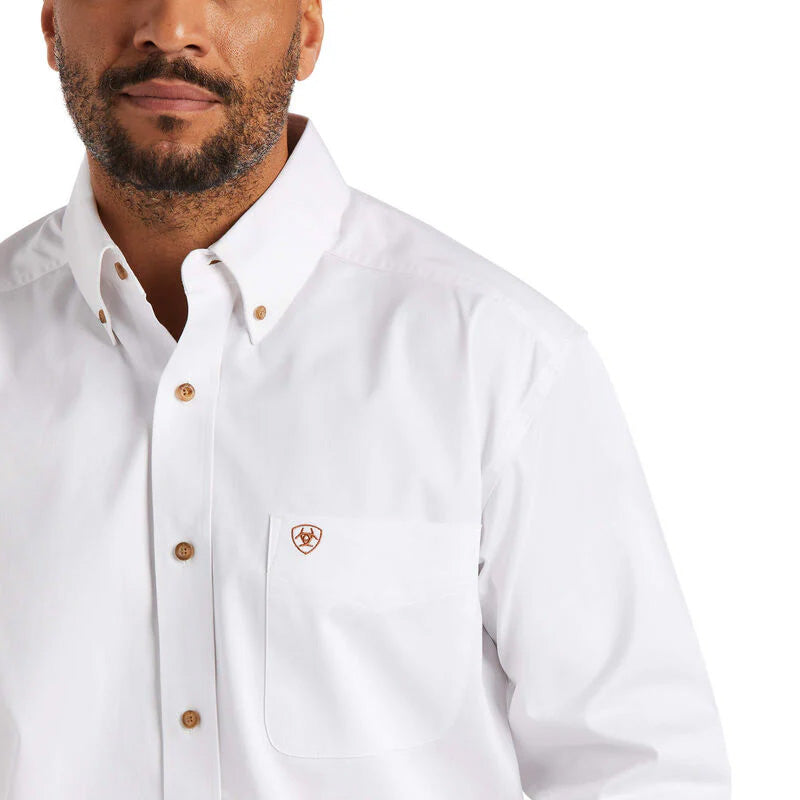 Solid Twill Classic Fit white Shirt
