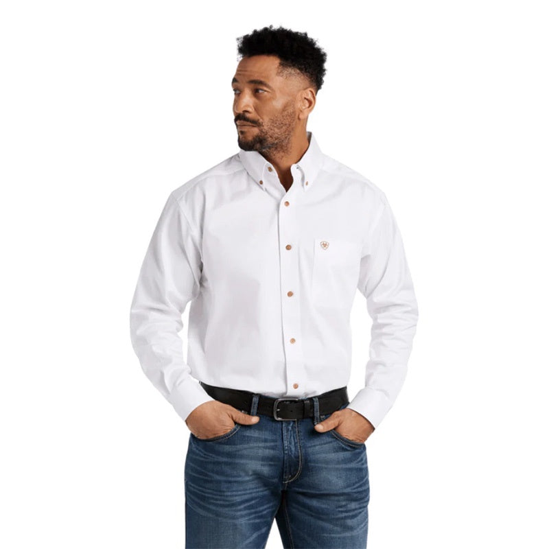 Solid Twill Classic Fit white Shirt