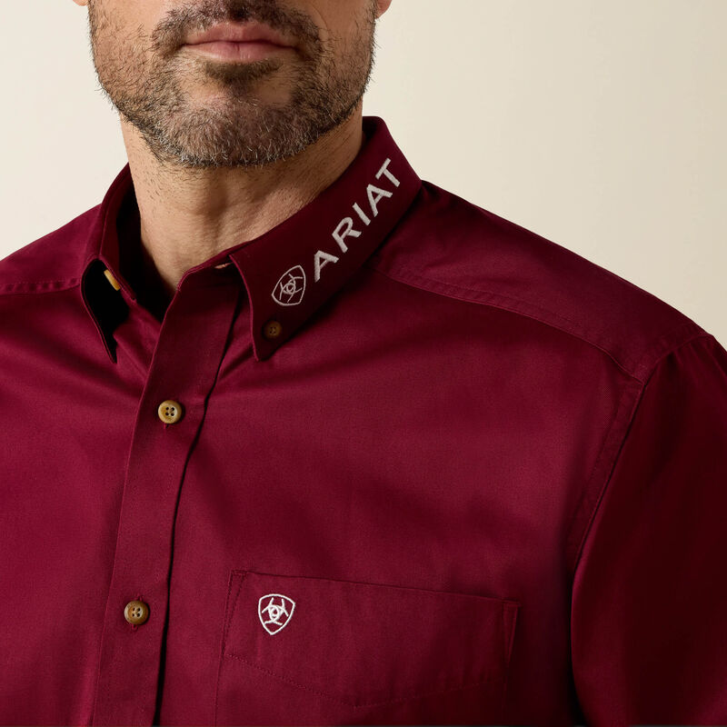 Team Logo Twill Classic Fit Burgundy Shirt