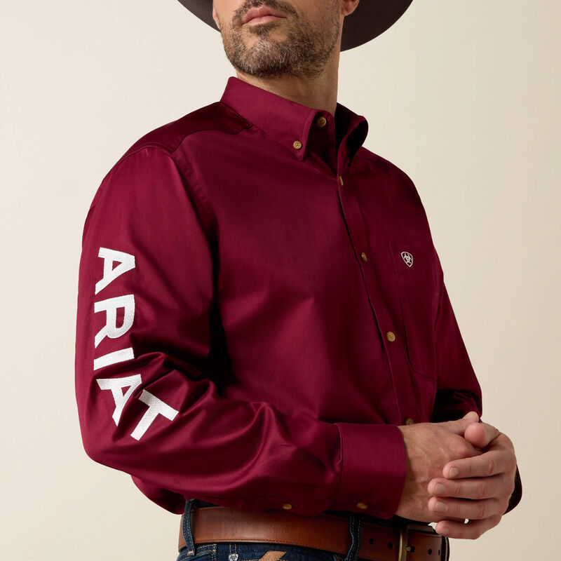 Team Logo Twill Classic Fit Burgundy Shirt