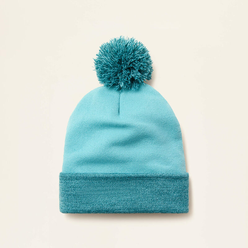 Ariat Ladies Tidal Blue Pom Watch Cap Work Beanie | 10053525