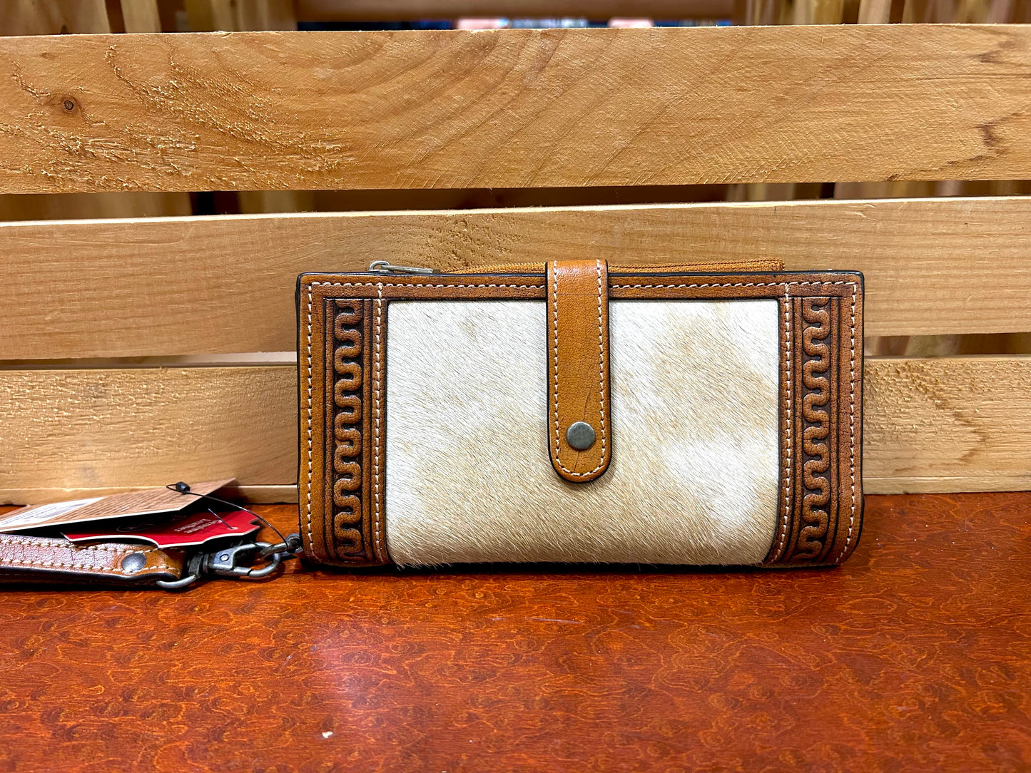 Tan Serpentine with Hair Wallet