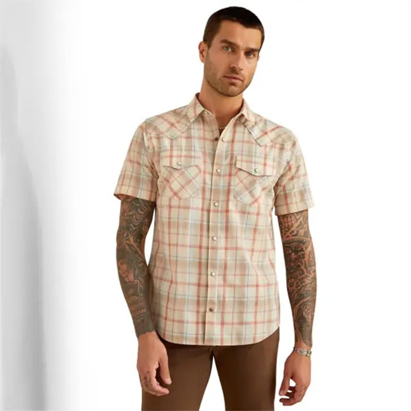 10054702 Horton Short Sleeve Shirt Light Brown