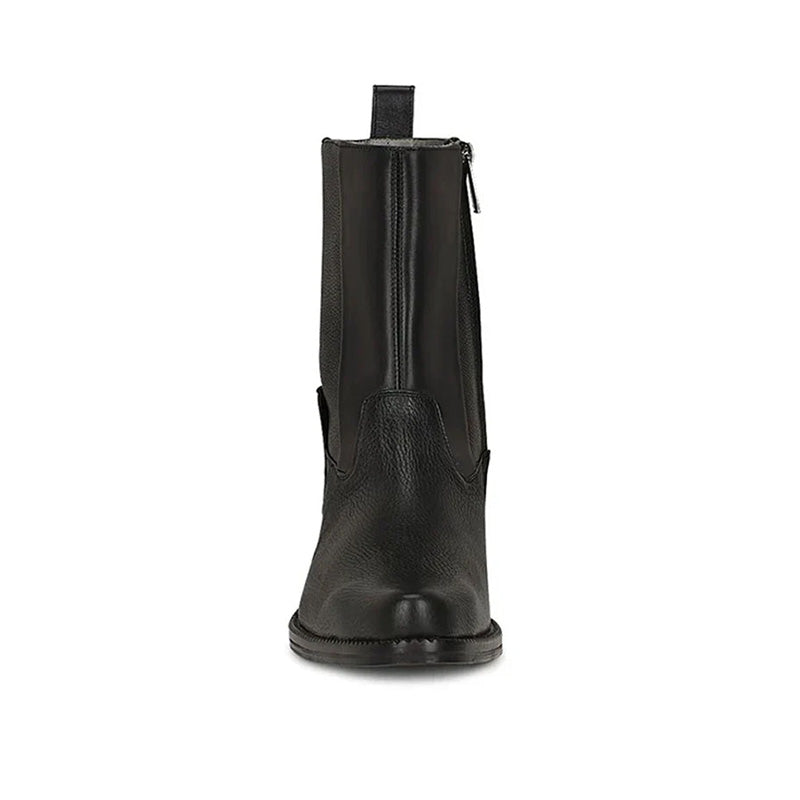 Black Deer Zipper Casual Ankle Boot