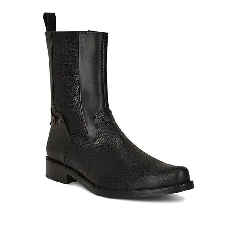 Black Deer Zipper Casual Ankle Boot