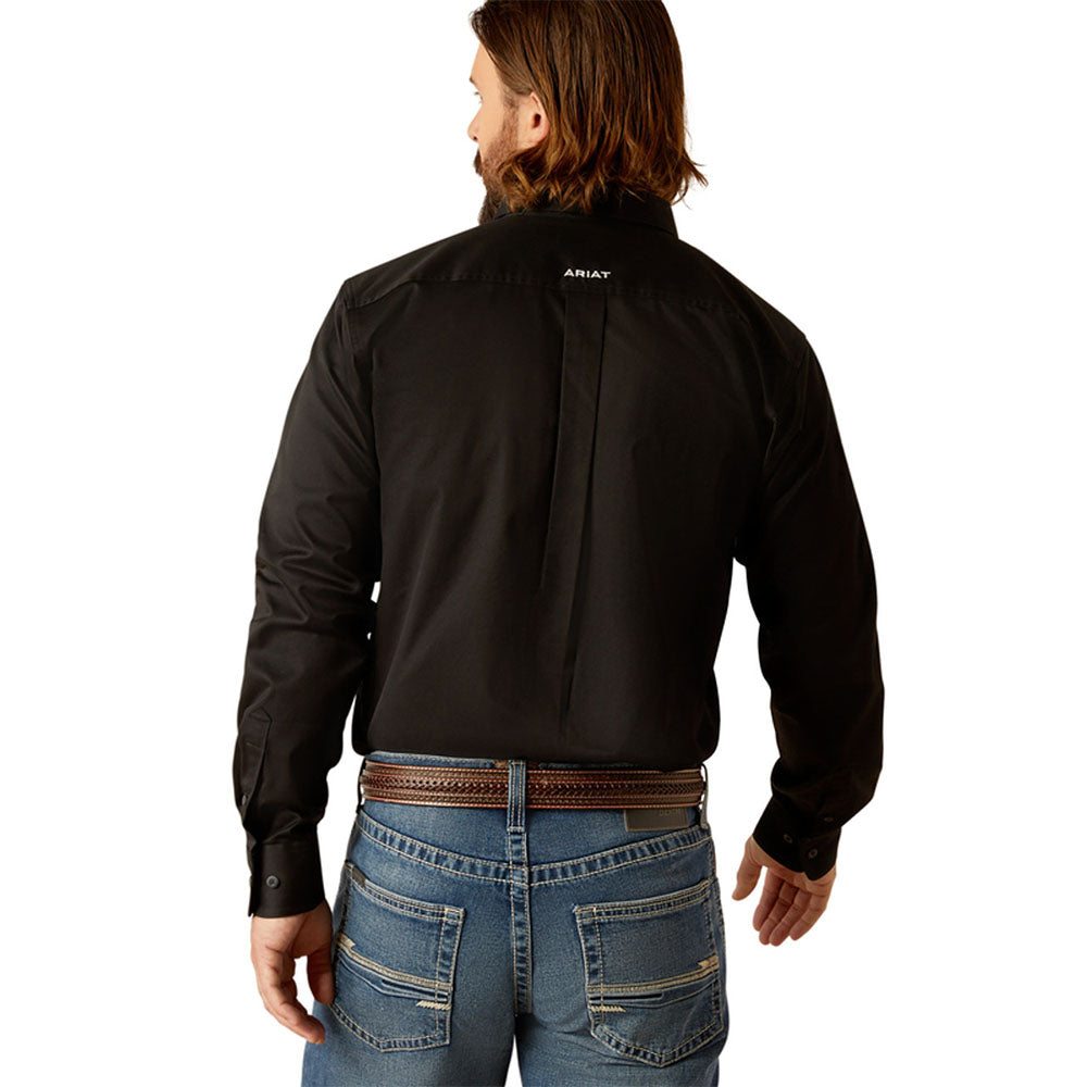 Team Logo Twill Negro Corte Fitted Shirt