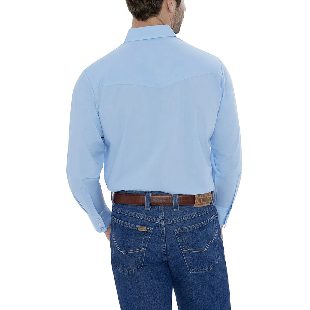 Ely Cattlemen Light Blue Solid Western Snap | 15201905-82
