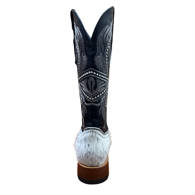 Black and White Cowhide Boots