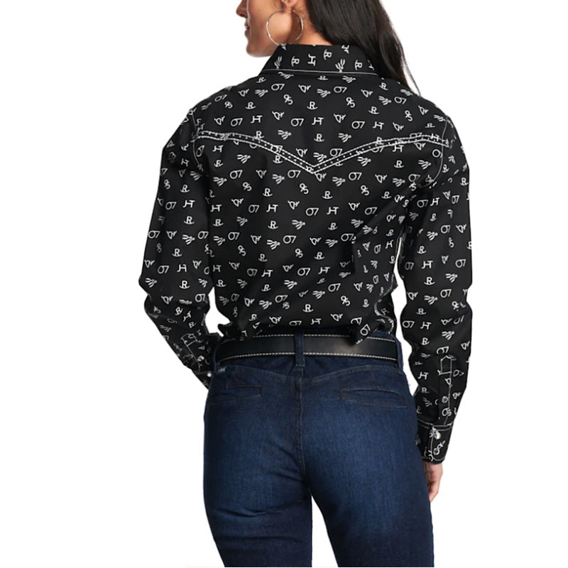 Black Branding Irons Western Shirt
