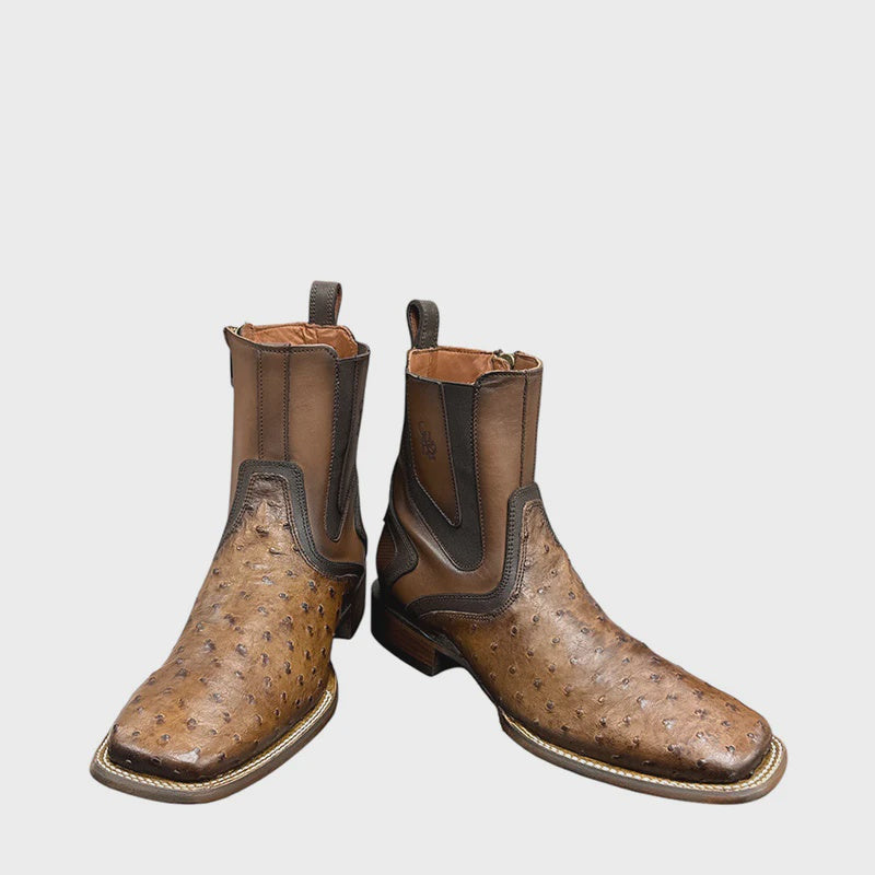 CU889 Brown Ostrich Boot