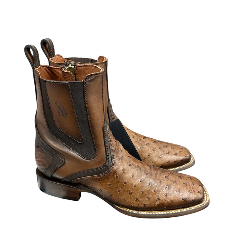 CU889 Brown Ostrich Boot