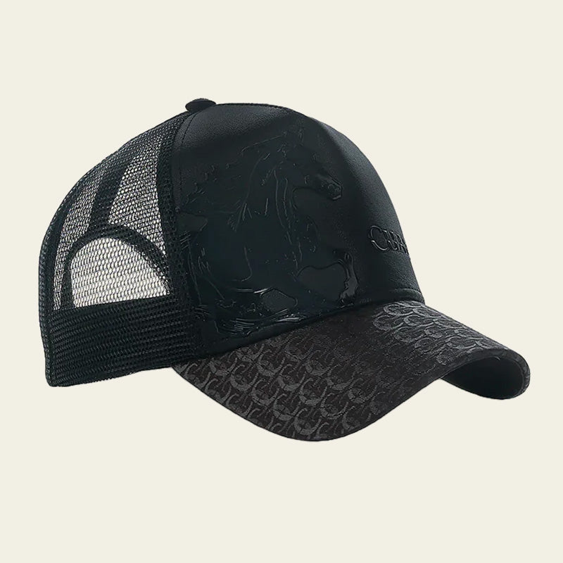 Logo Horse Patch Leather Chocolate Cap