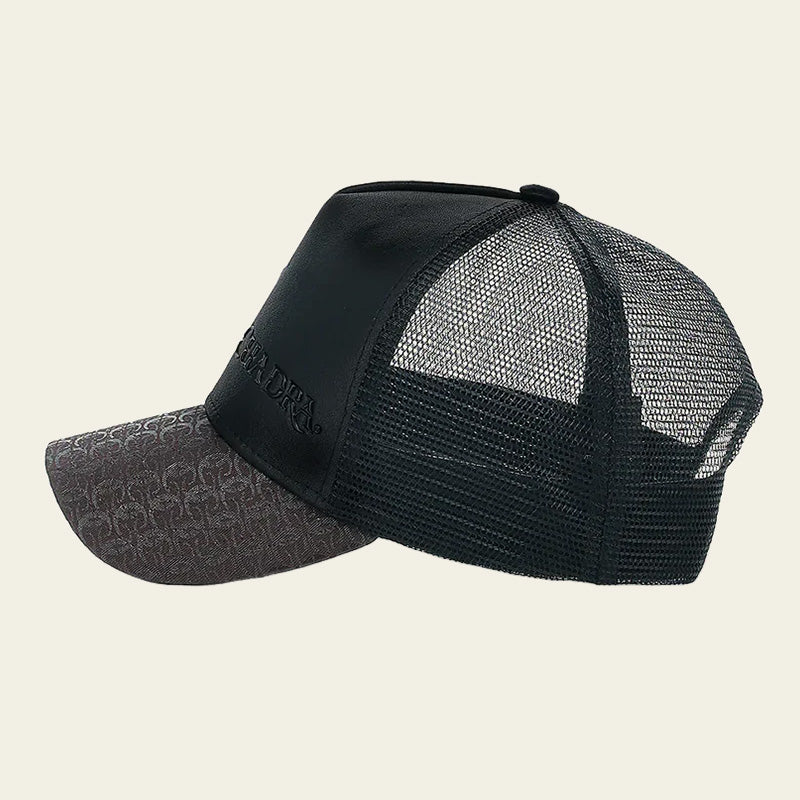 Logo Horse Patch Leather Chocolate Cap