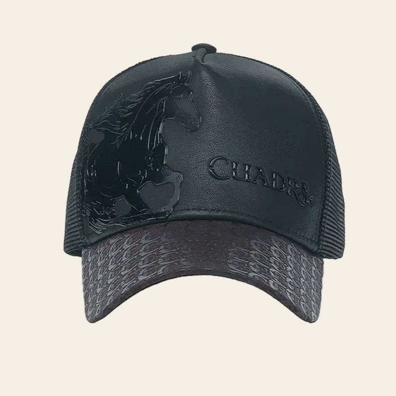 Logo Horse Patch Leather Chocolate Cap