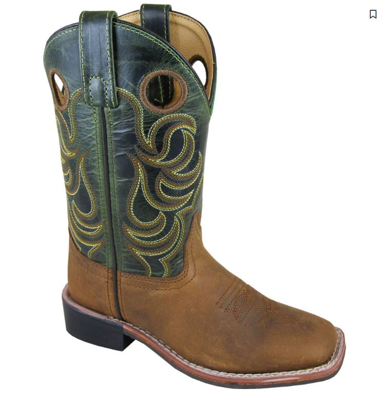 Smoky Mountain Boy's Green Jesse Western Boots - Square Toe | 3667C