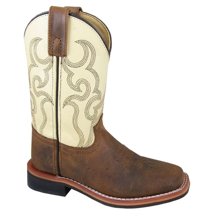 Smoky Mountain Boys' Scout Western Boots - Broad Square Toe | 3705C BROWN/CREAM