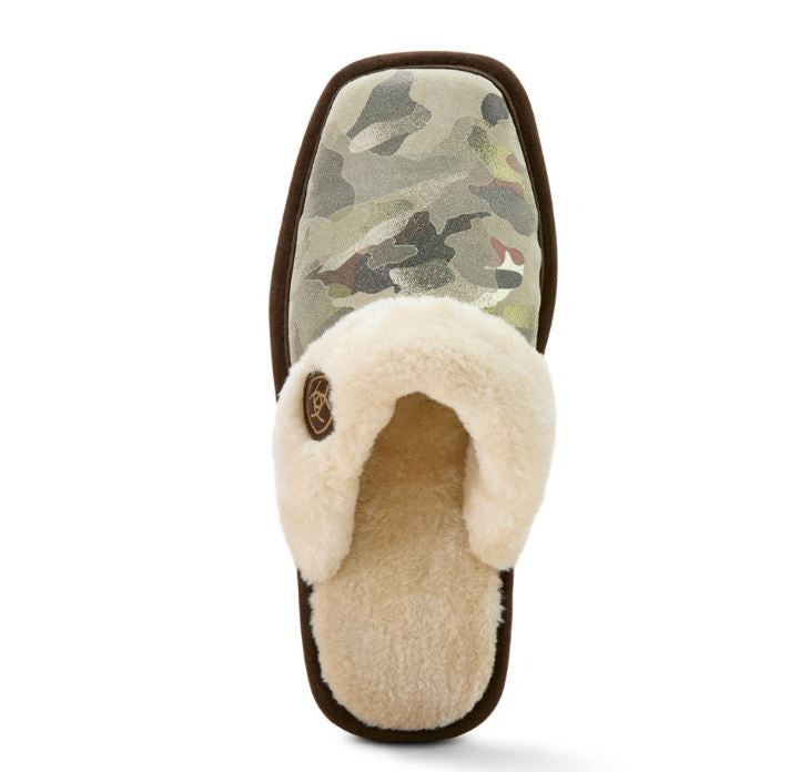 Jackie Square Toe Stack Green Slipper