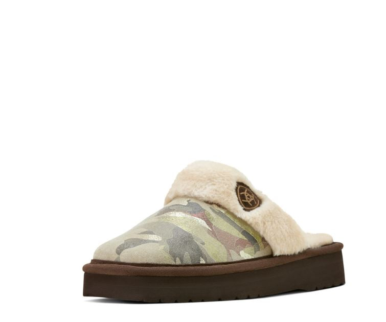 Jackie Square Toe Stack Green Slipper