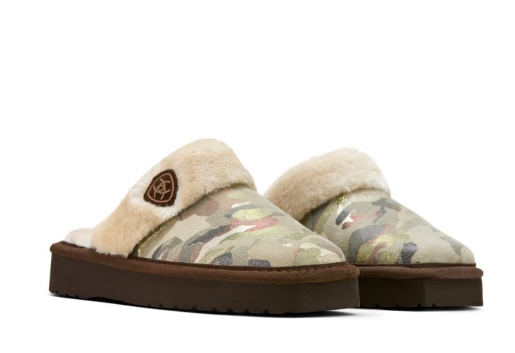 Jackie Square Toe Stack Green Slipper