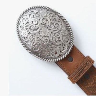 Tony Lama Women's Brown Pierced Filigree Trophy Belt | C50029