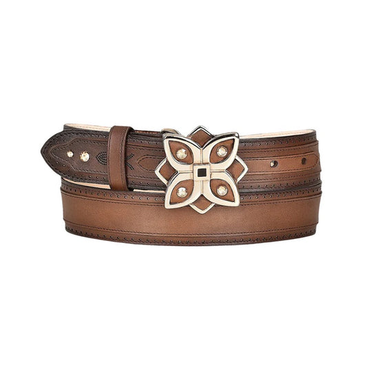 Chestnut Laser & Crystal Women Belt