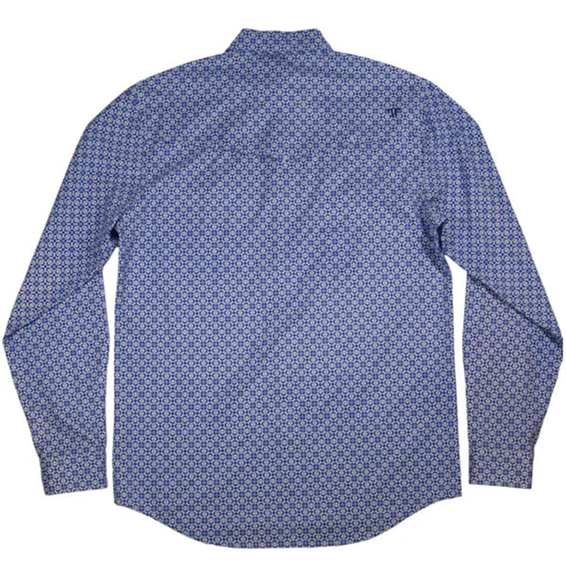 1002309 The Chase Long Sleeve Snap Shirt - Blue Pattern