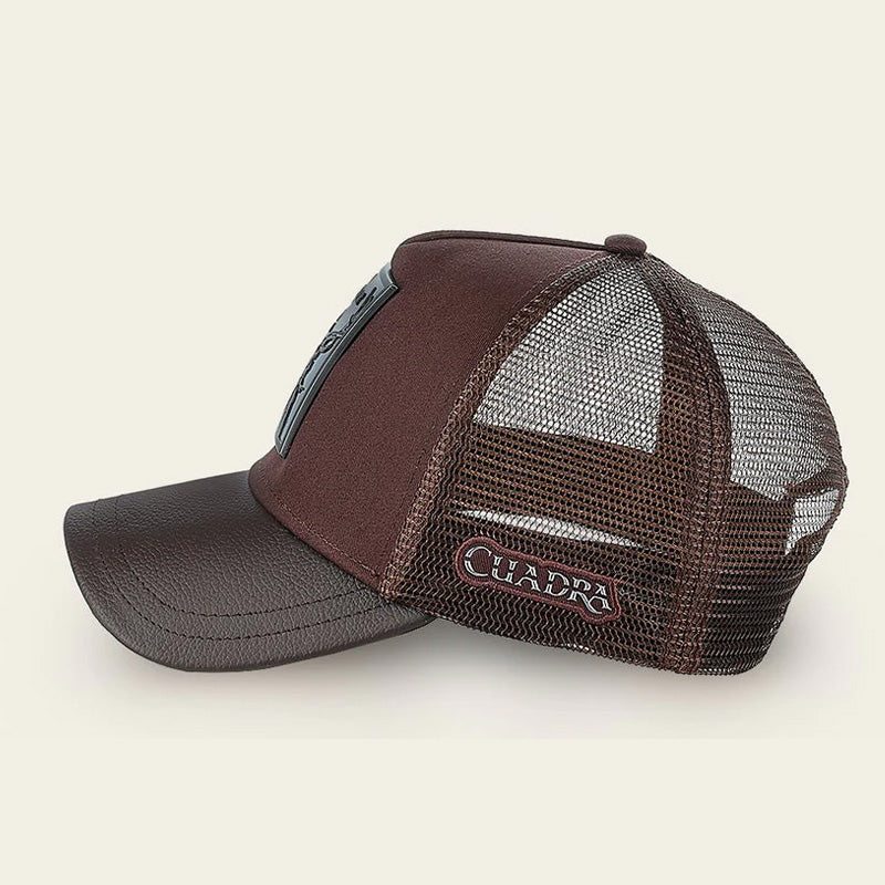 Deer Metal Patch Leather Cap