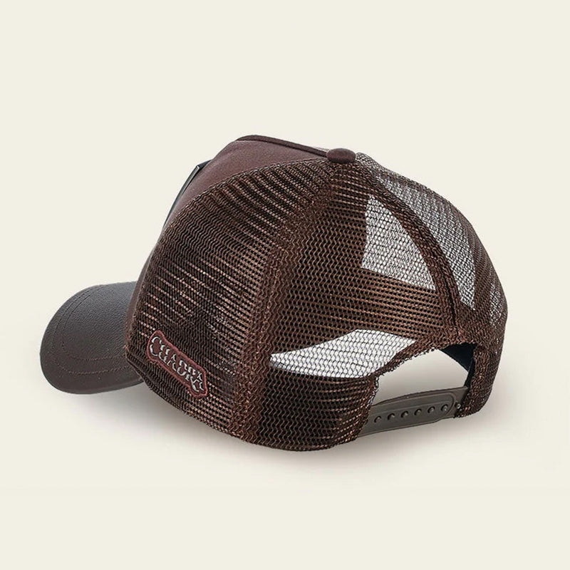 Deer Metal Patch Leather Cap