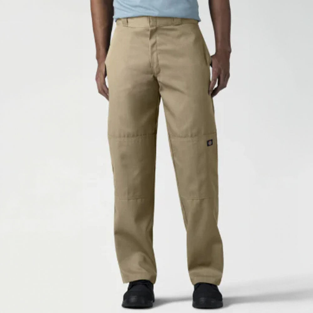 Khaki Loose Fit Double Knee Work Pants
