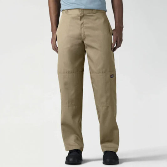 Khaki Loose Fit Double Knee Work Pants