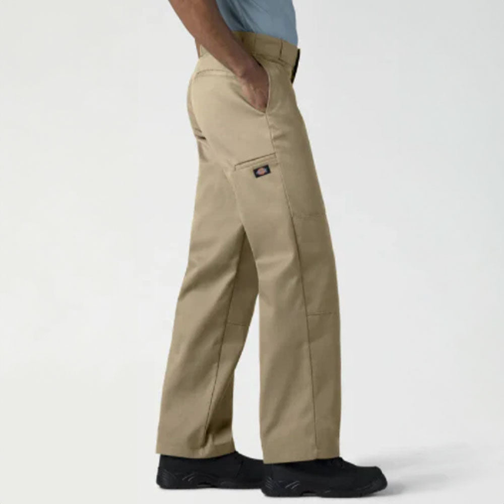 Khaki Loose Fit Double Knee Work Pants