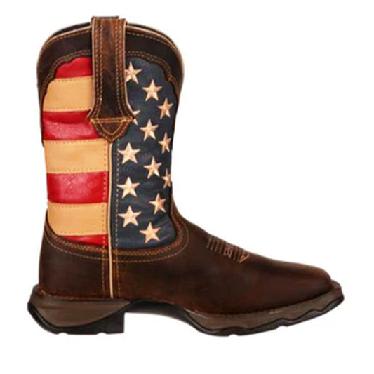 Patriotic Pull-On Western Flag Boot