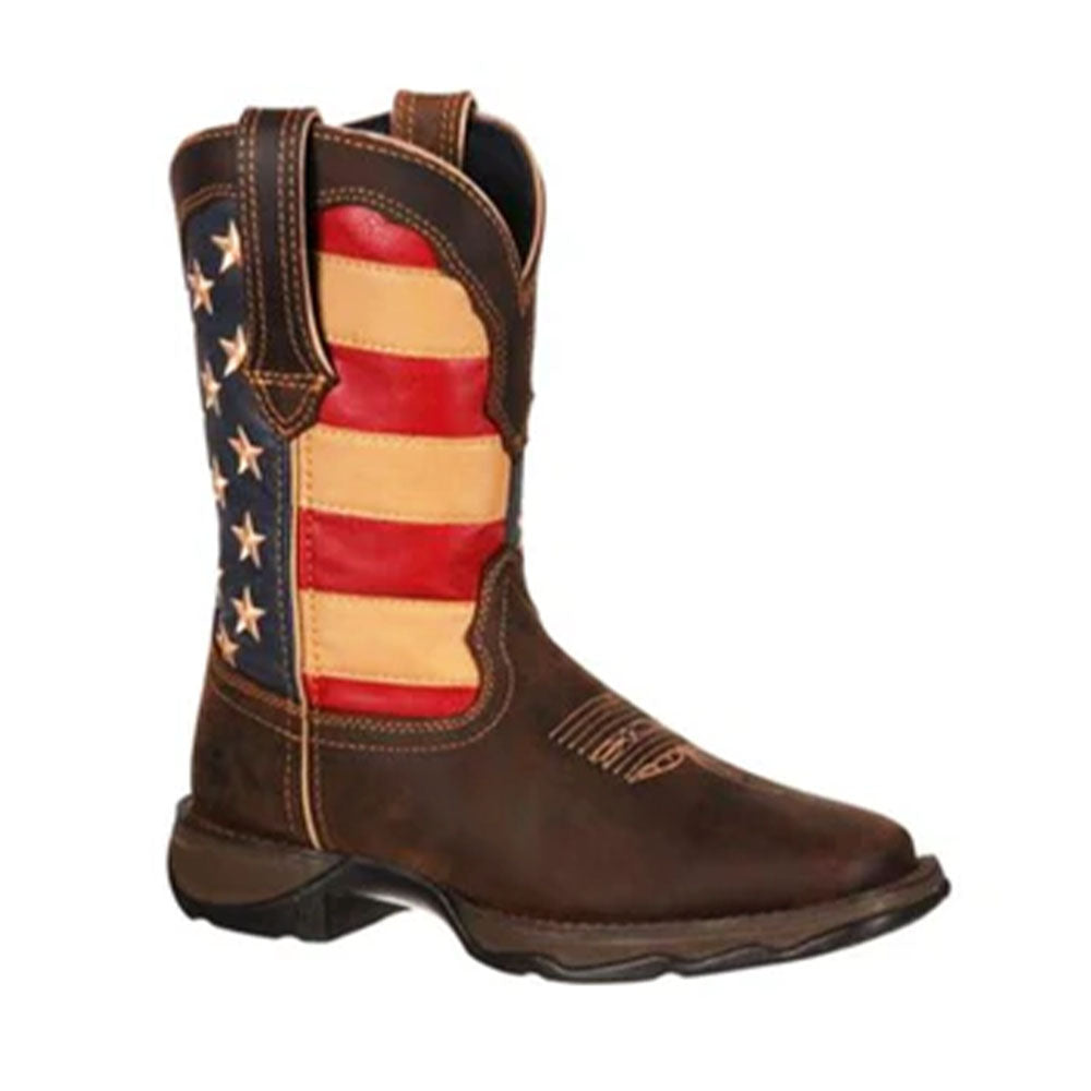 LADY REBEL PATRIOTIC WOMEN´S PULL-ON WESTERN FLAG BOOT | DURANGO RD4414 BRN 10"