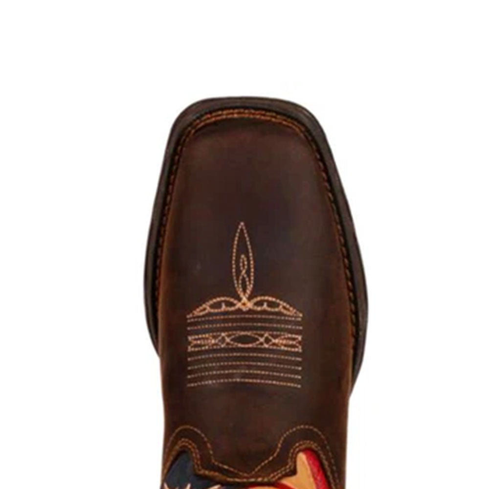 LADY REBEL PATRIOTIC WOMEN´S PULL-ON WESTERN FLAG BOOT | DURANGO RD4414 BRN 10"