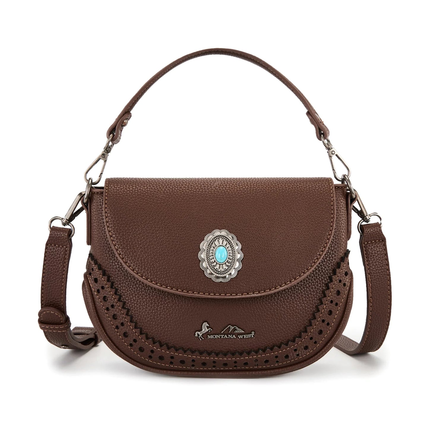 MW1340-8360 Turquoise Concho Saddle Crossbody