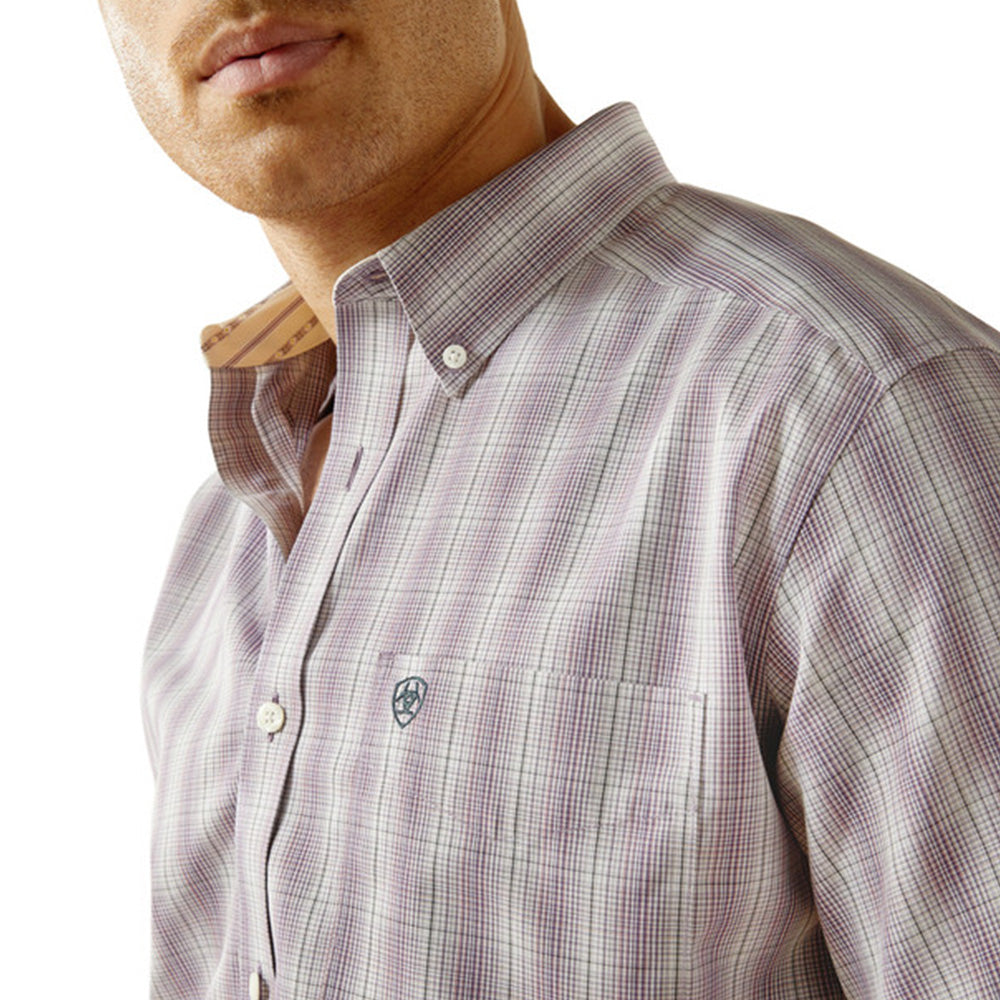 10059005 ROY GREY PURPLE PLAID SHIRT
