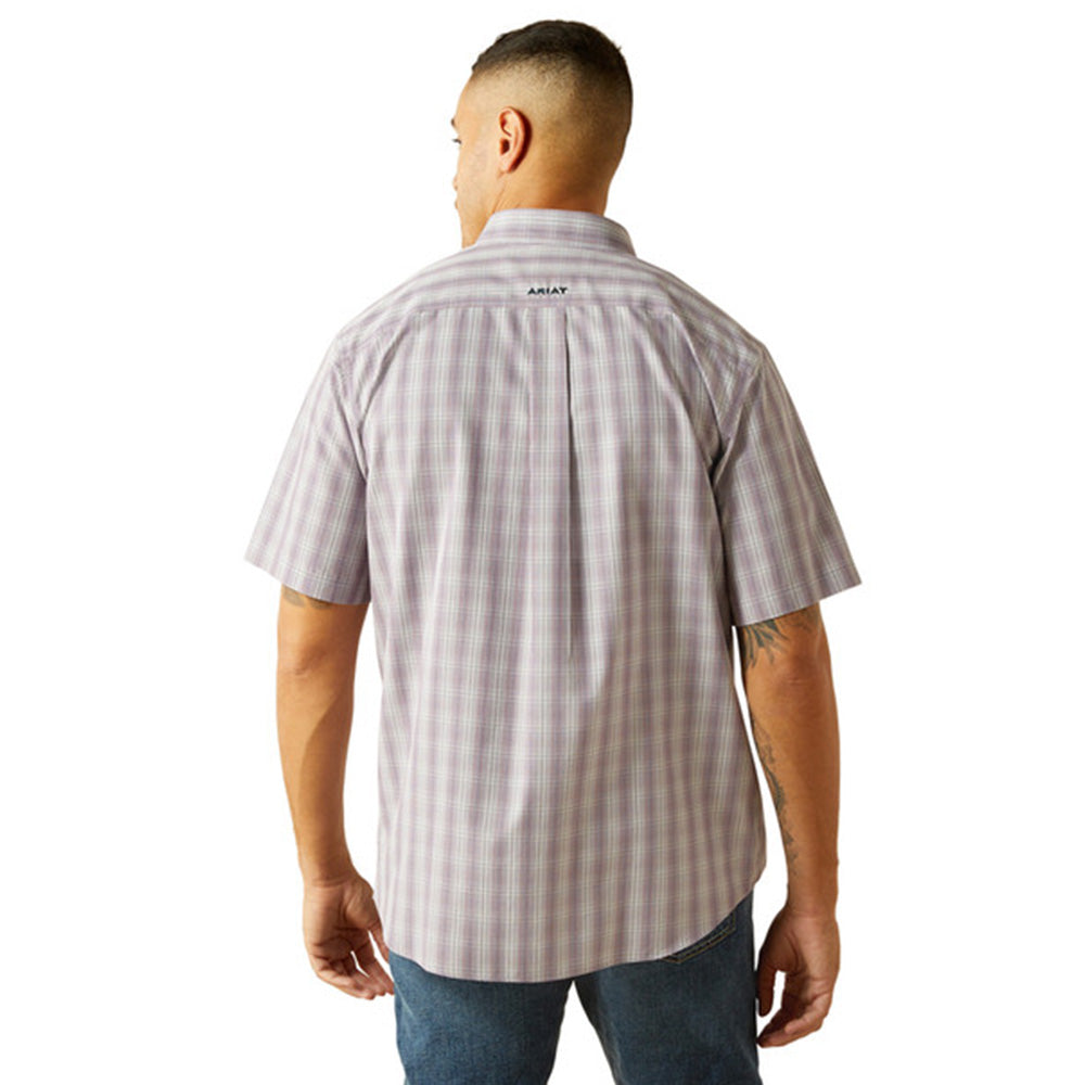 10059005 ROY GREY PURPLE PLAID SHIRT