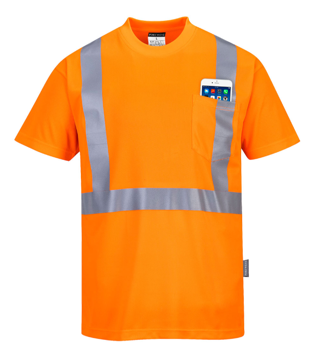 Hi-Vis Pocket Orange T-Shirt