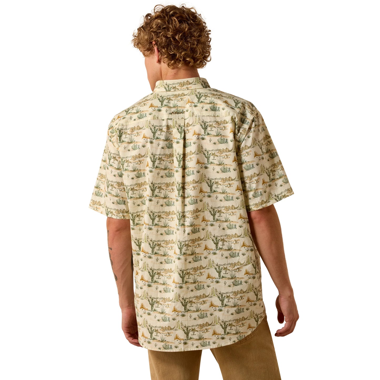10073530 Sable Almond Oil Scenic Print Classic Fit Shirt