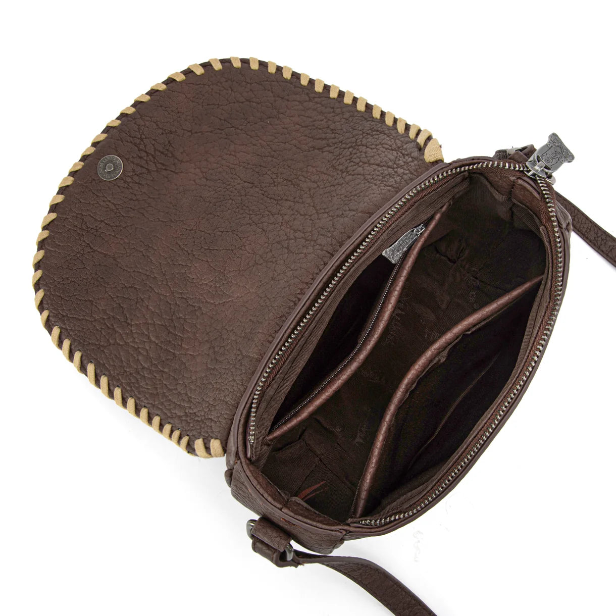 TR204-8360 Trinity Ranch Western Hair-On Cowhide Saddle Crossbody