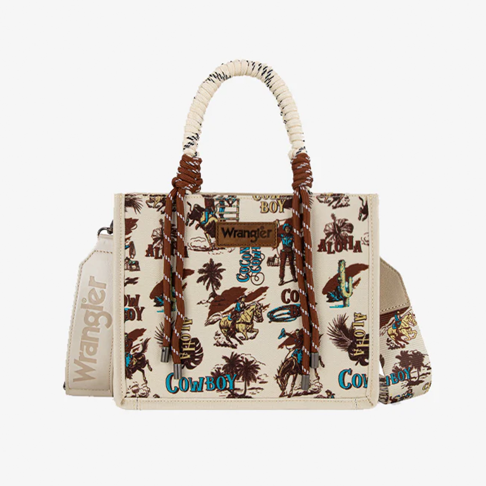 Southwestern Print Rope Handle Tote Bag