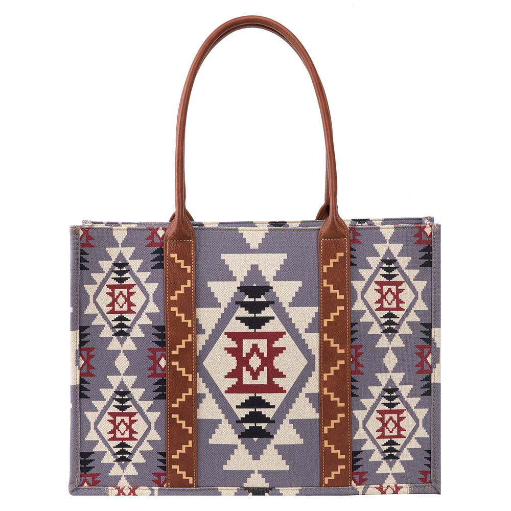 Aztec Southwestern Pattern Print Canvas Tote