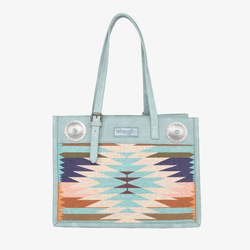Southwestern Art Print Turquoise Tote