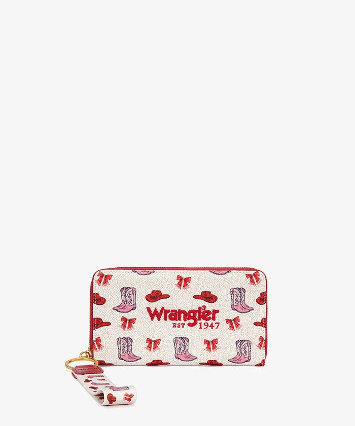 WG524-W006 NEW ARRIVAL Wrangler Rodeo Icons Western Zip Around Wallet
