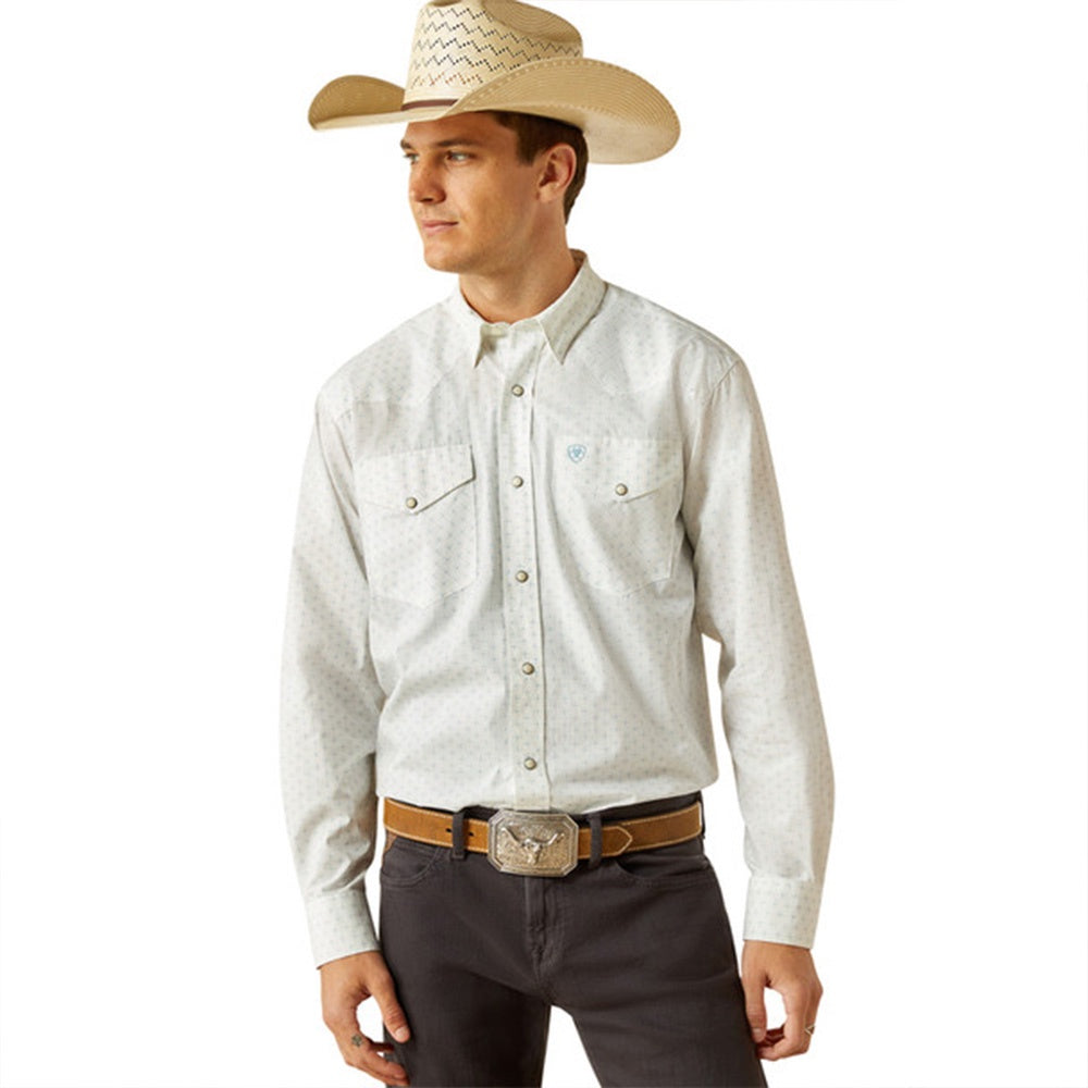 Wilbur snap white print shirt