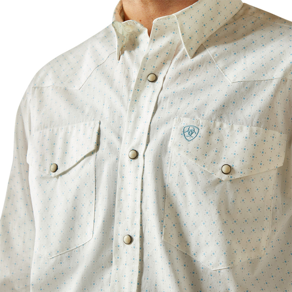 Wilbur snap white print shirt