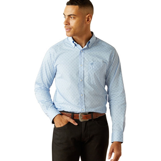 Wrinkle Free Donte Fitted Light Blue Shirt