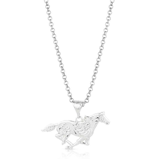 Out West Running Horse Necklace NC6136