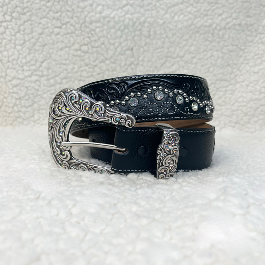 Kaitlyn Black Crystal Belt | C50493