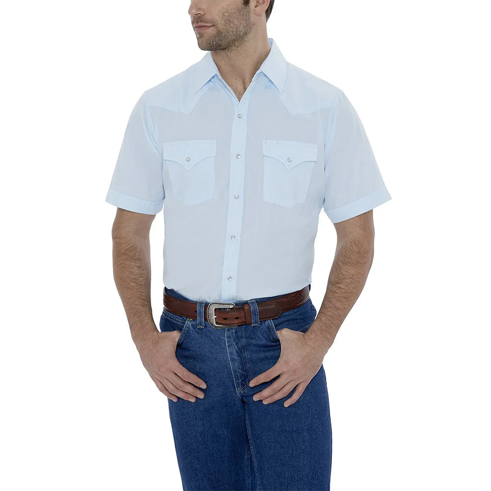 Tonal Light Blue Western Shirt